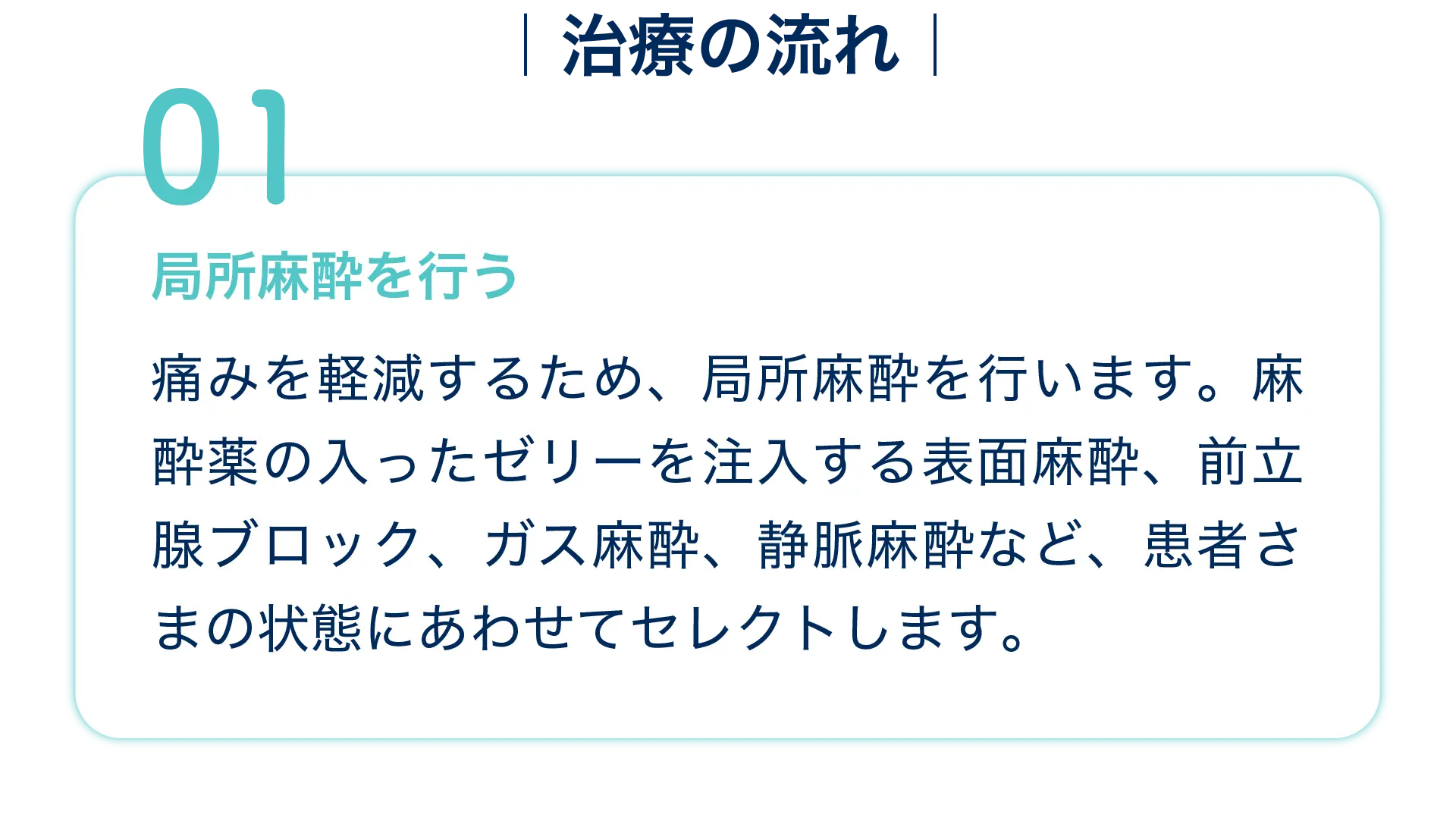 治療の流れ1 局所麻酔を行う